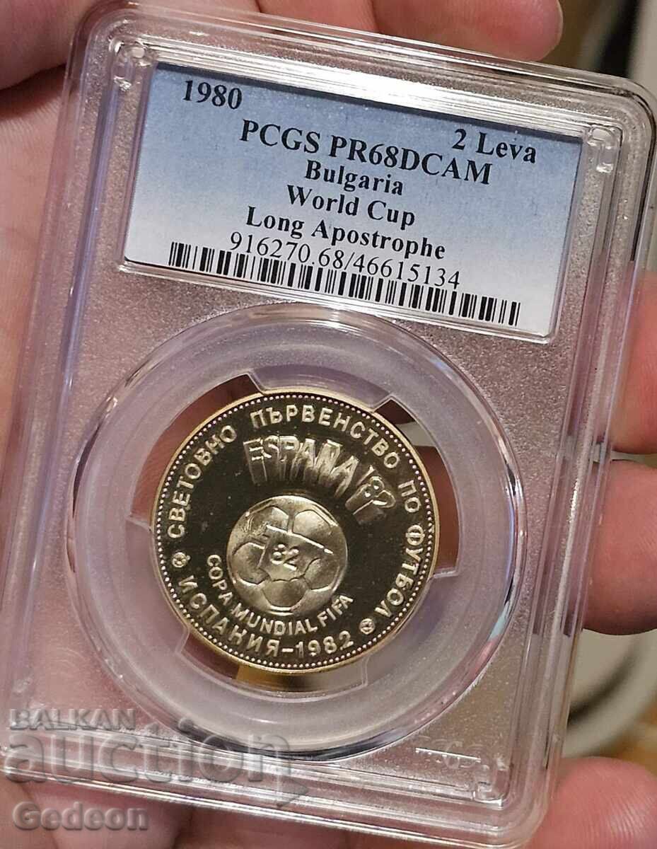 Δημοπρασία 2 Λεβα 1980 PCGS PR68DCAM - Ισπανία 1982 (Μακρύ απόστροφος) Δημοπρασία 2 Λεβα 1980 PCGS PR68DCAM - Ισπανία 1982 (Μακρύ απόστροφος)