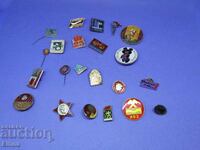 Badges, 22 pieces from the socialist era and others