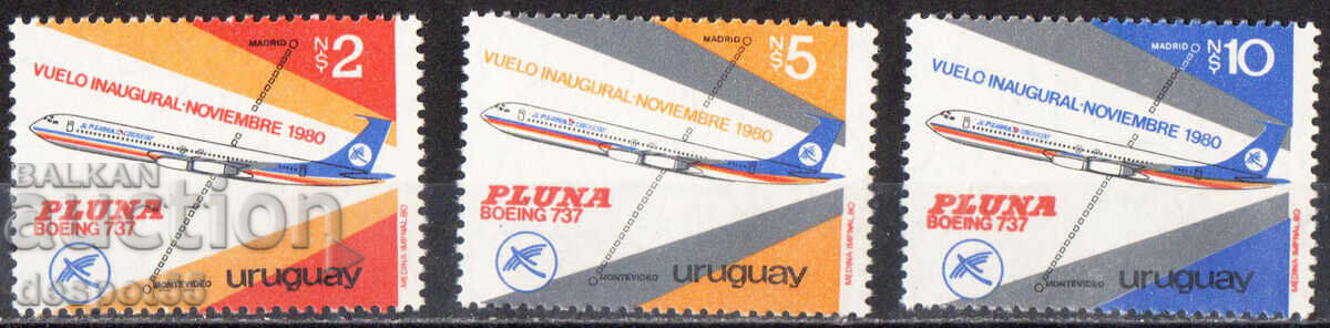 1981. Uruguay. First flight to Madrid by Pluna Airline 1981. Uruguay. First flight to Madrid by Pluna Airline