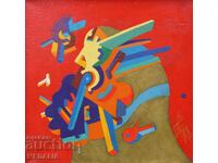 Bogdan Benev - "Composition" - Oil paints - Signed