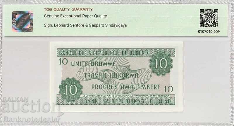 Burundi 10 Francs 2007 Pick 33e Superb Gem Uncirculated 67 EPQ with price 60.00 BGN | € 30.68
