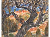 Stoyan Domuschiev - "Peisaj" - acuarelă - semnat