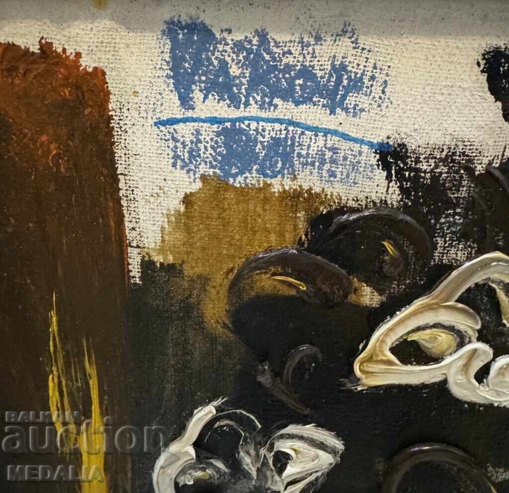 Todor Vakov - "Devoĭcheto milo - samotno" - uleiuri pe pânză - semnat cu preț € 1250.00 | 2444.79 BGN Todor Vakov - "Devoĭcheto milo - samotno" - uleiuri pe pânză - semnat cu preț € 1250.00 | 2444.79 BGN