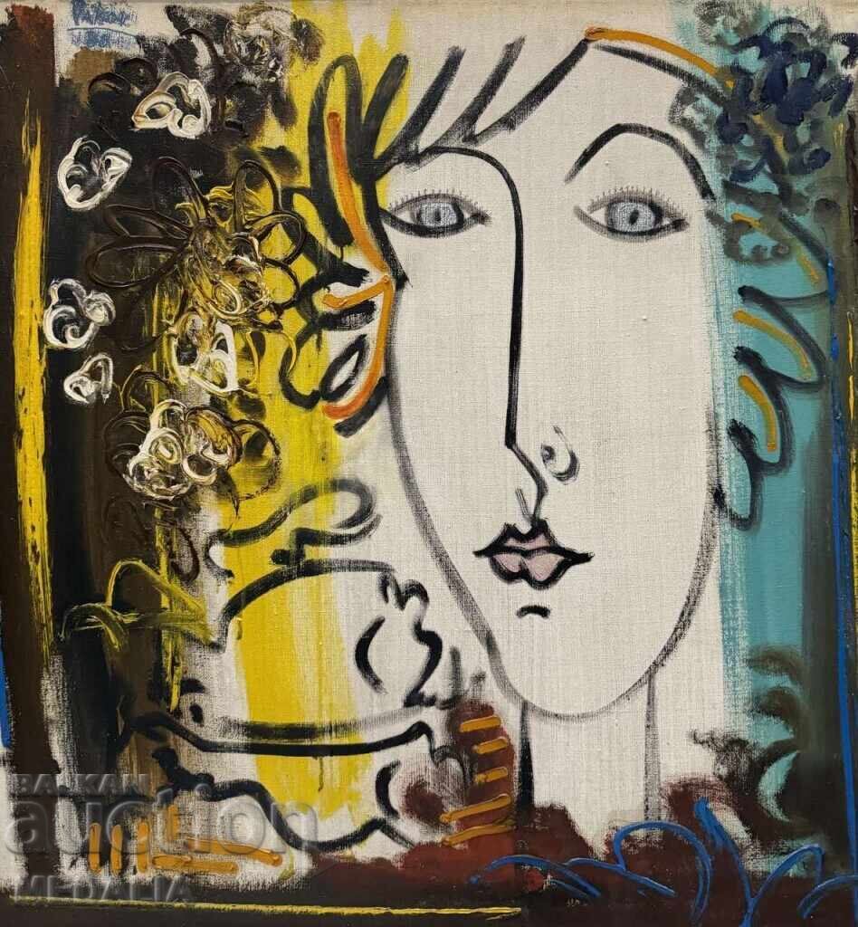 Тодор Ваков-“Девойчето мило – самотно”-маслени бои-подписана