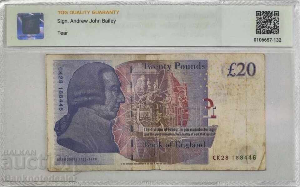 Great Britain 20 Pounds 2006 Pick 392a 35 Choice Very Fine with price 90.00 BGN | € 46.02