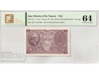 Italy 5 Lire 1944 Pick 31c Uncirculated 64 Choice 1