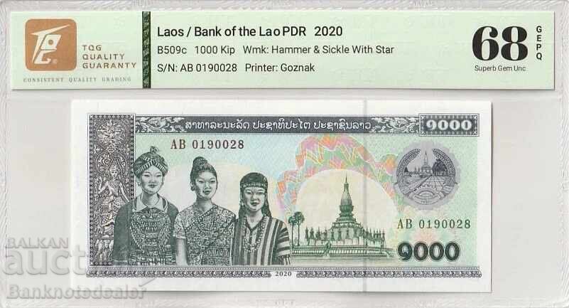 Λάος 1000 Κιπ 2020 Pick B509c Superb Gem UNC 68 EPQ Λάος 1000 Κιπ 2020 Pick B509c Superb Gem UNC 68 EPQ