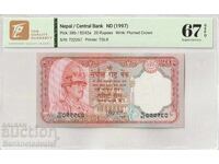 Nepal 20 Rupii 1997 Pick 38b Superb Gem Unc 67 EPQ