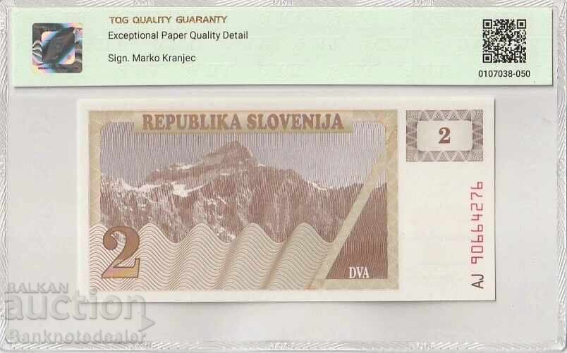 Slovenia 2 Tolars 1990 Pick 2a Gem UNC 66 EPQ
