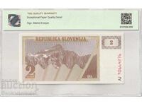 Slovenia 2 Tolars 1990 Pick 2a Gem UNC 66 EPQ