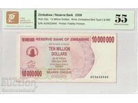 Zimbabwe 10 Million Dollars 2008 Pick 55a UNC 55