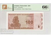 Zimbabwe 100 Dolari 2009 Pick 97 Gem Unc 66 EPQ