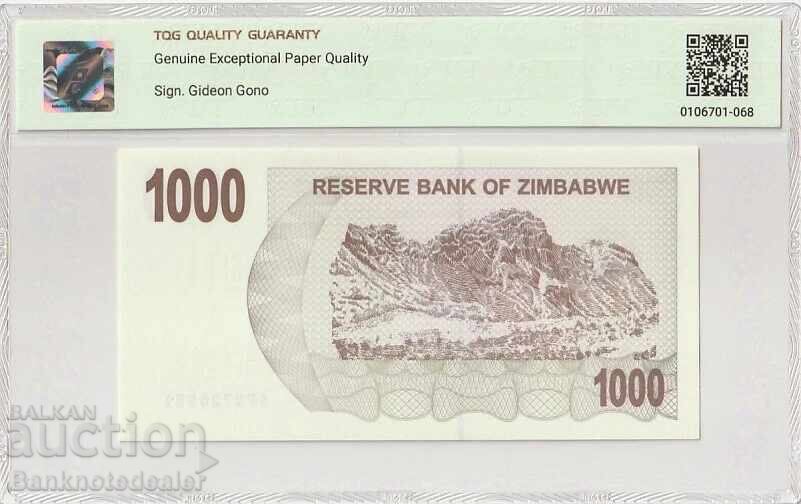 Zimbabwe 1000 Dollars 2006 Pick 44 68 EPQ Superb Gem Unc с цена 55.00 лв. | € 28.12