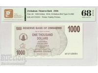 Zimbabwe 1000 Dolari 2006 Pick 44 68 EPQ Superb Gem Unc