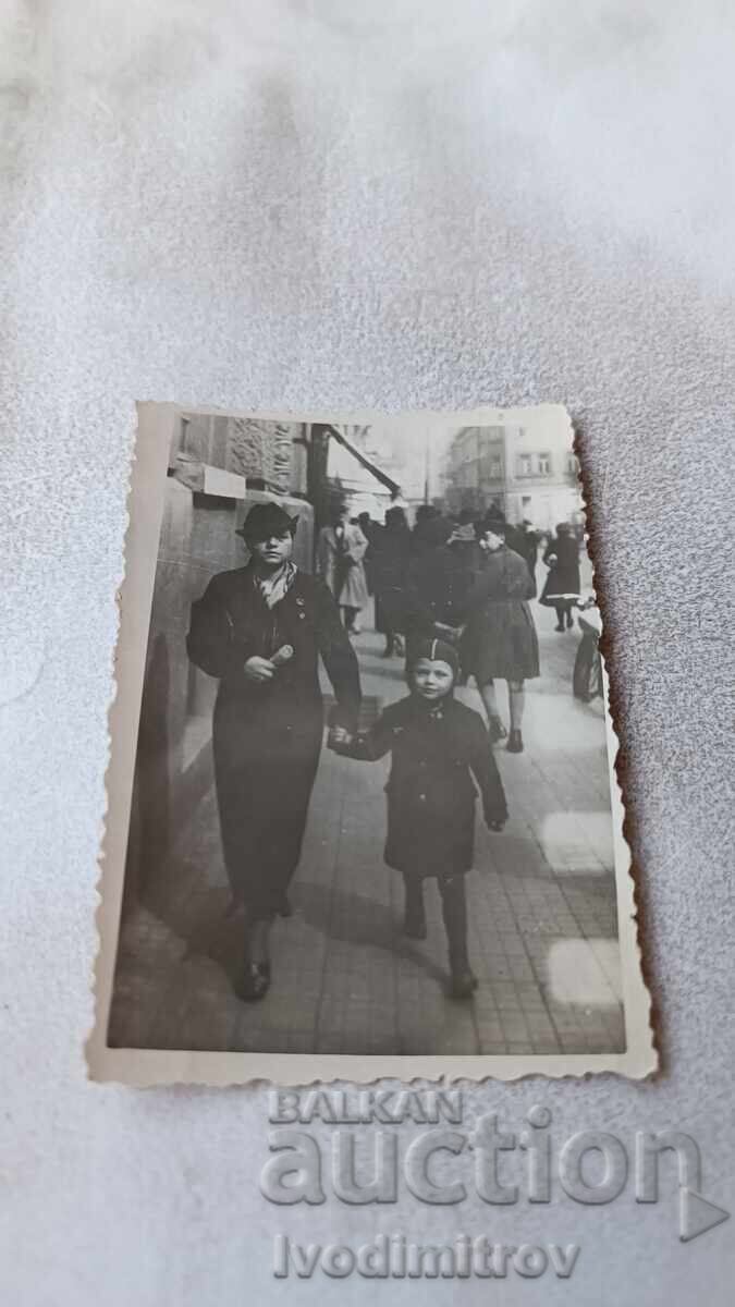 Photograph Sofia Woman and Little Boy on a Walk 1937