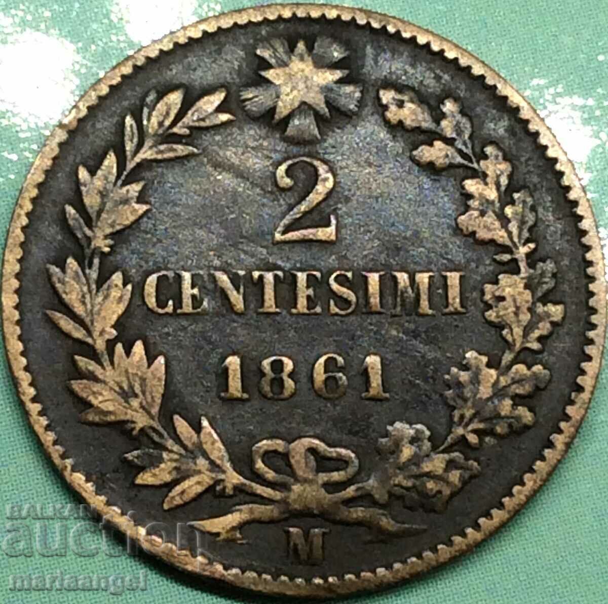 Auction  2 centesimi 1861 Italy M - Milan
