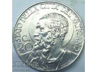 20 centesimi 1941 Vatican Pius XII patină ușoară