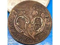 1/2 Baiocco 1784 Vatican Pius IV (Medici) 1775-1799 28mm Cupru