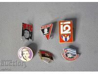 6 Old Badges, Cuba, Famous People, Flag