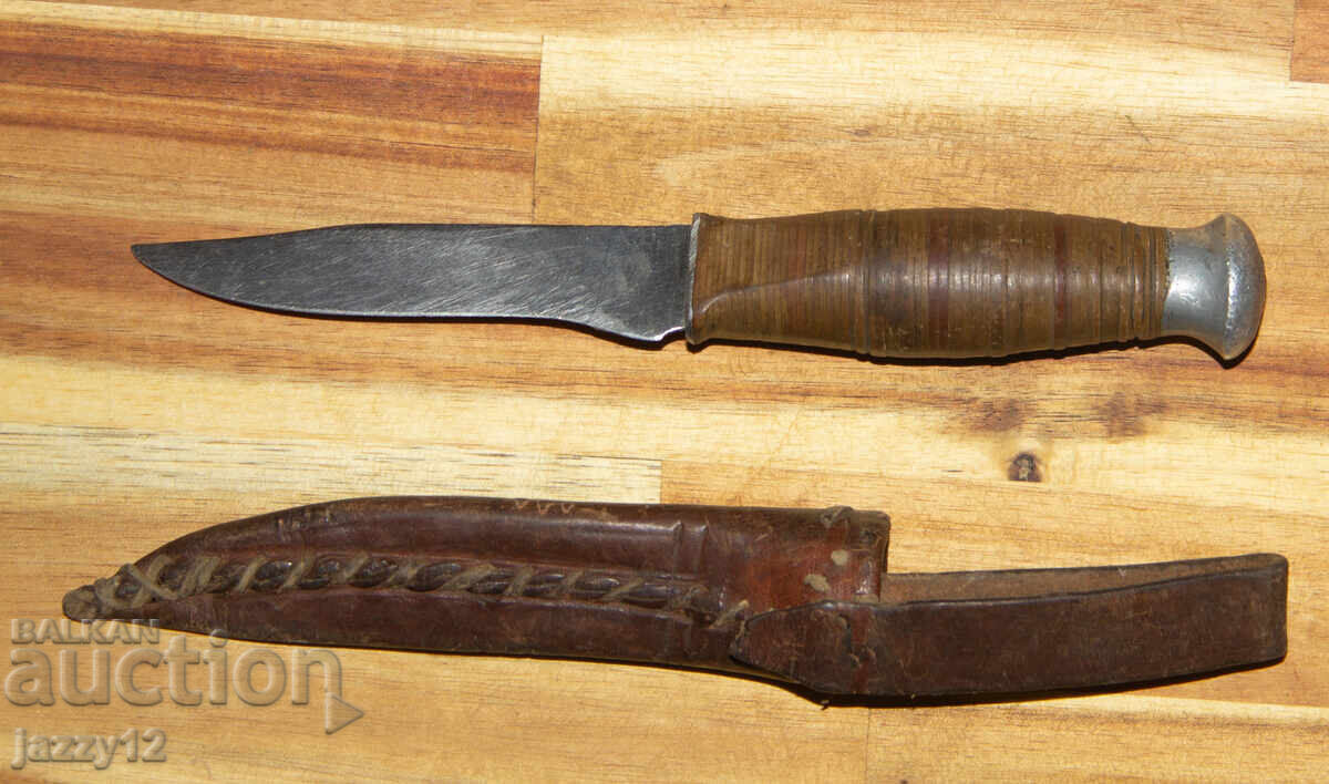 Old tourist/hunting knife with sheath - 6