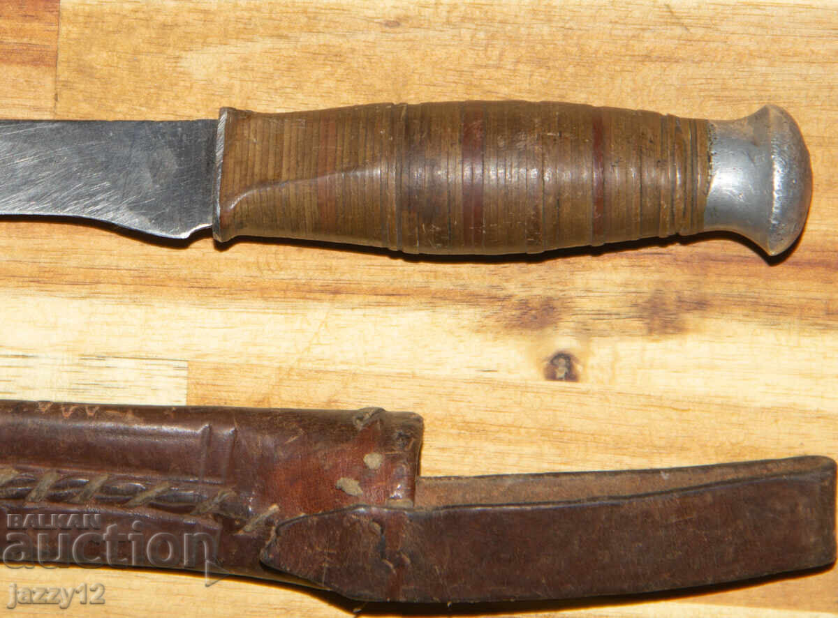 Old tourist/hunting knife with sheath - 7
