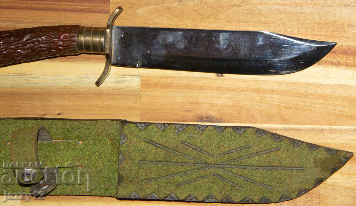 Cuțit de vânătoare solid cu mâner din corn - 5