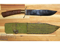 Στιβαρό κυνηγετικό μαχαίρι με λαβή από κέρατο