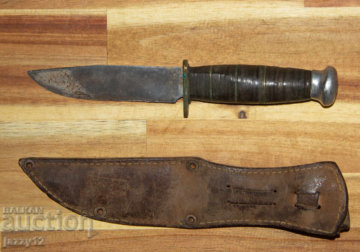 Old tourist/hunting knife with sheath - 5