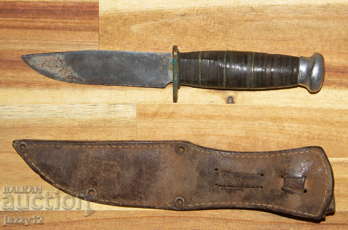Old tourist/hunting knife with sheath - 6
