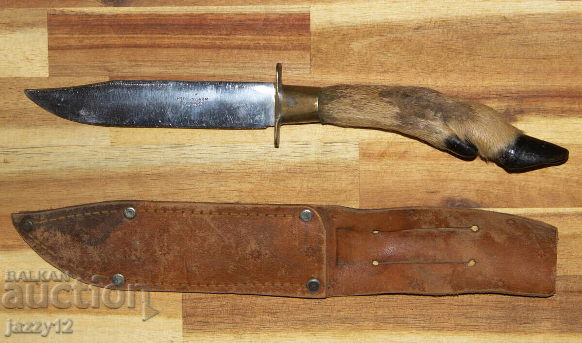 Delivery of Solid hunting knife with a hoof handle Delivery of Solid hunting knife with a hoof handle