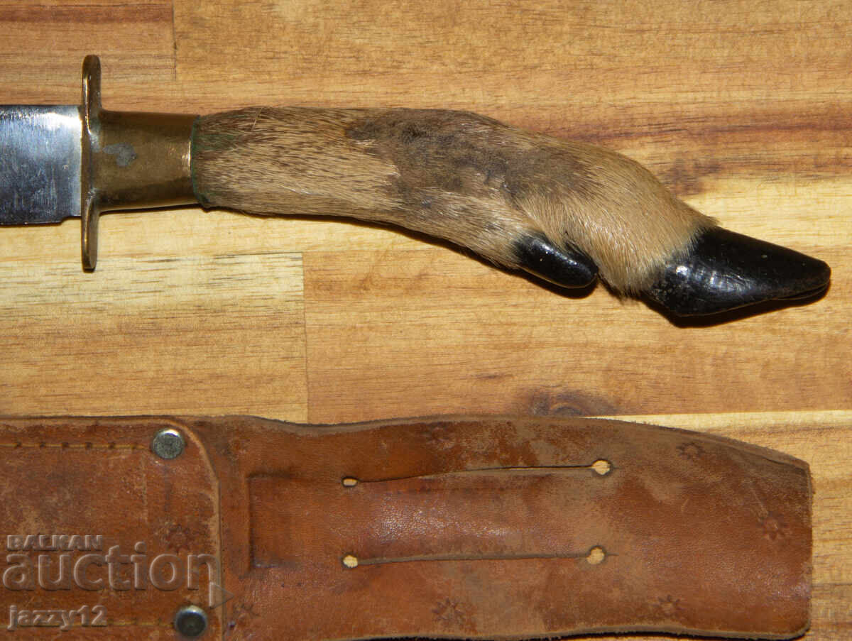 Solid hunting knife with a hoof handle - 6 Solid hunting knife with a hoof handle - 6