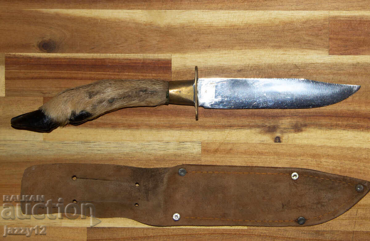 Solid hunting knife with a hoof handle - 7 Solid hunting knife with a hoof handle - 7