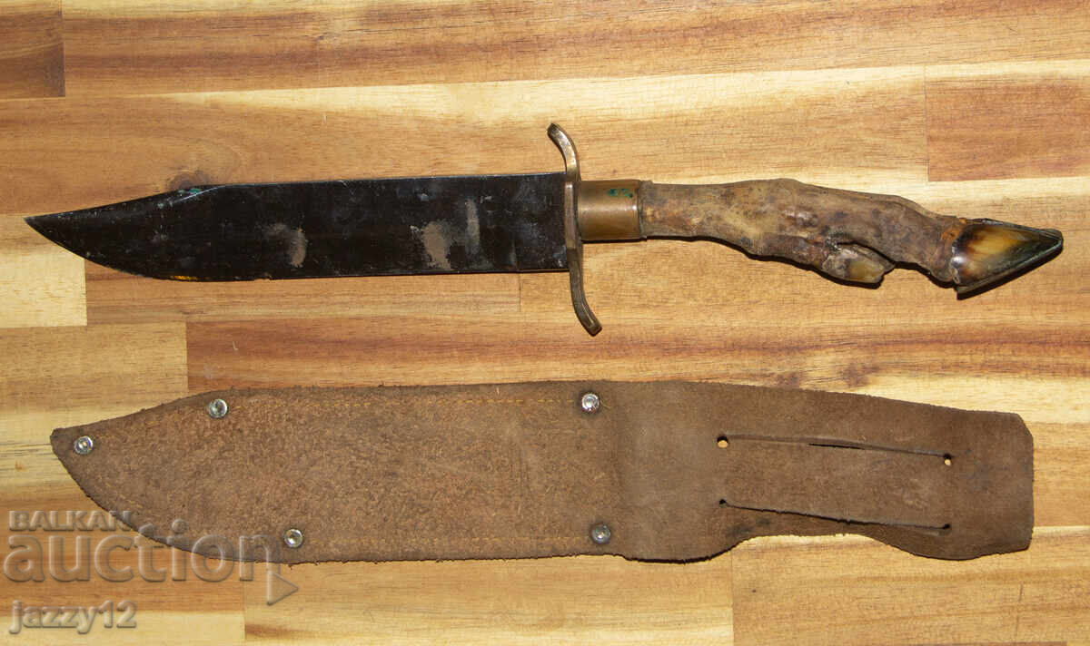 Solid hunting knife with a hoof handle - 5