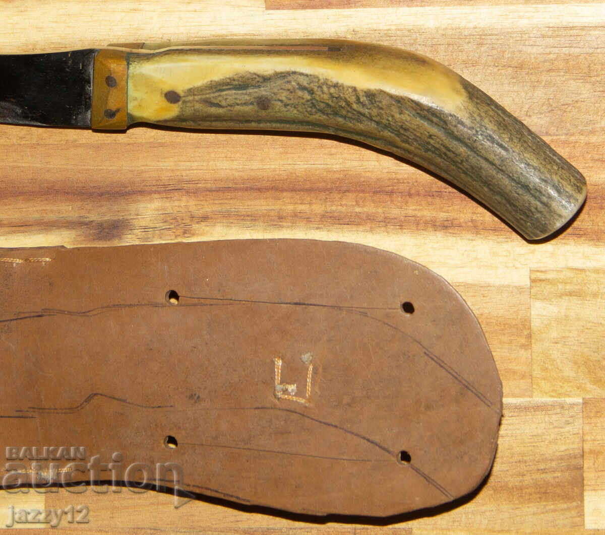 Cuțit de vânătoare solid cu mâner din corn - 6