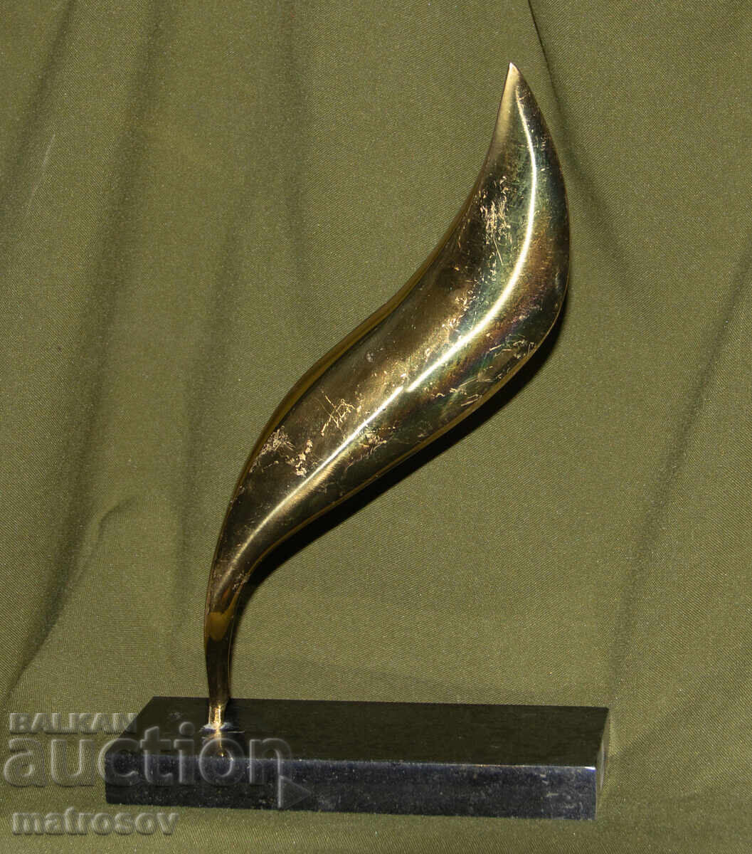 Original Bronze Sculpture, Stylized Leaf