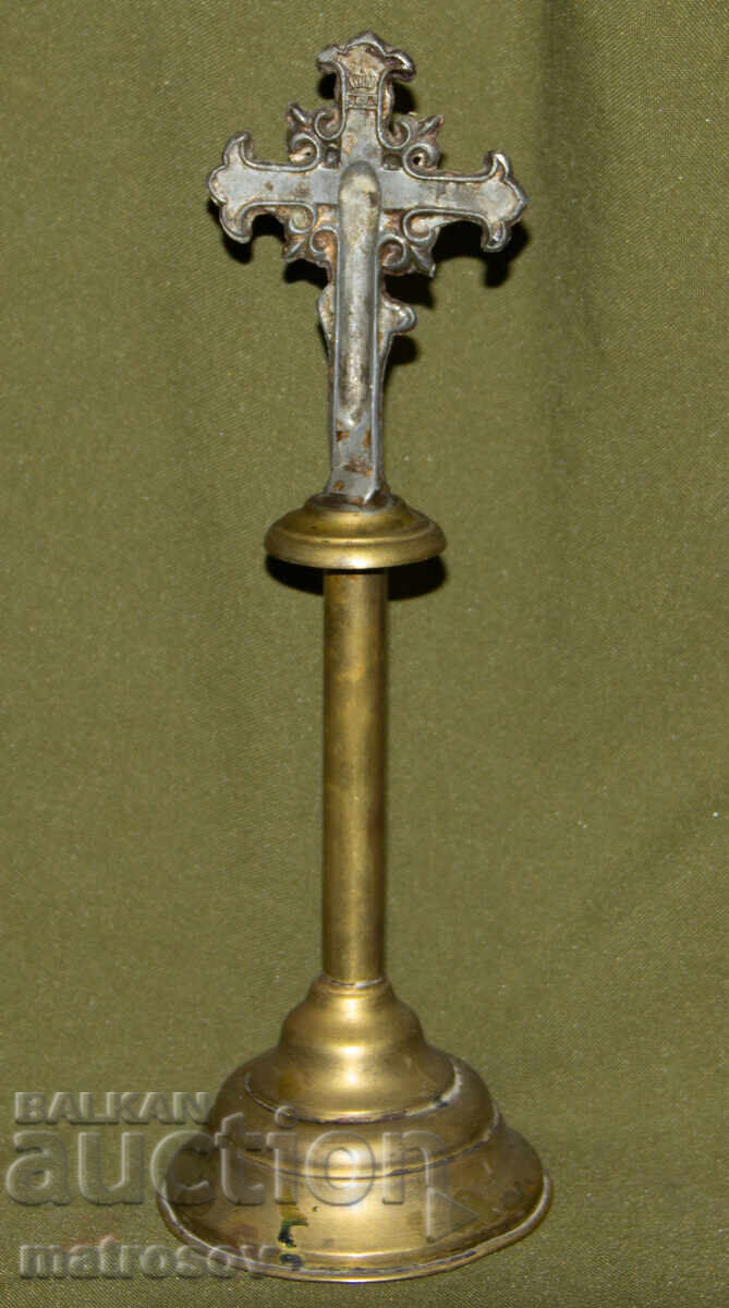 Decorative Brass Table Cross, Crucifix - 6