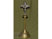 Cruce decorativă de masă din alamă, crucifix