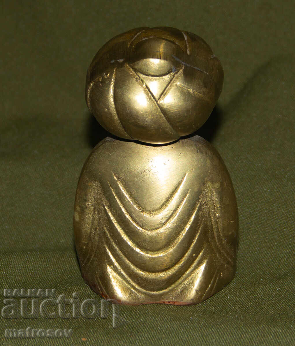 Small bronze figure sculpture of a man with a turban - 5