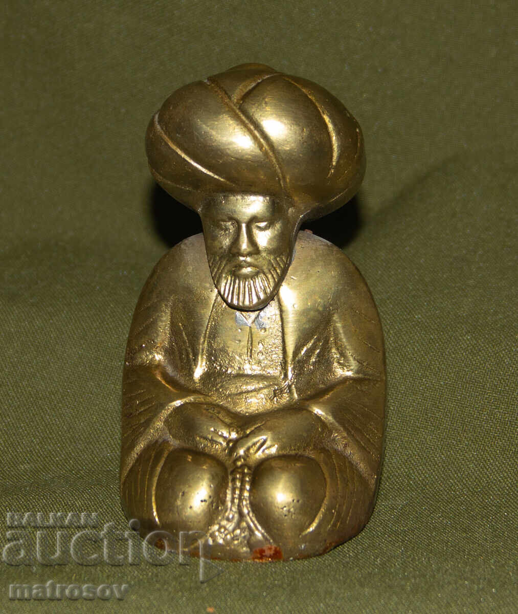 Small bronze figure sculpture of a man with a turban