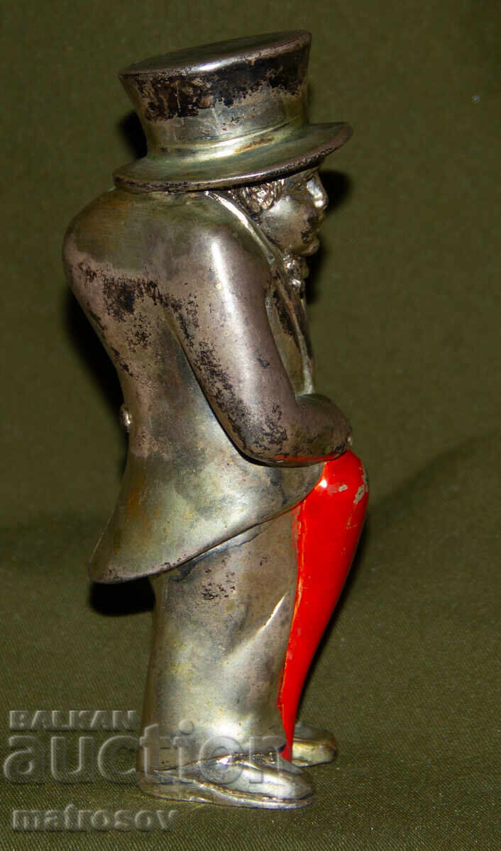 Малка посребрена фигурка мъж с цилиндър - 6