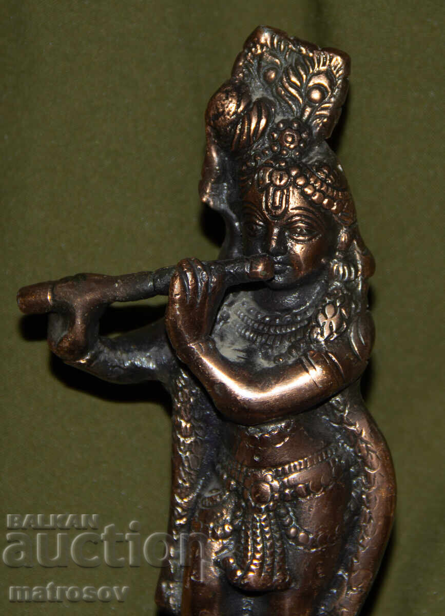 Licitație Statuie decorativă metalică sculptură Krishna