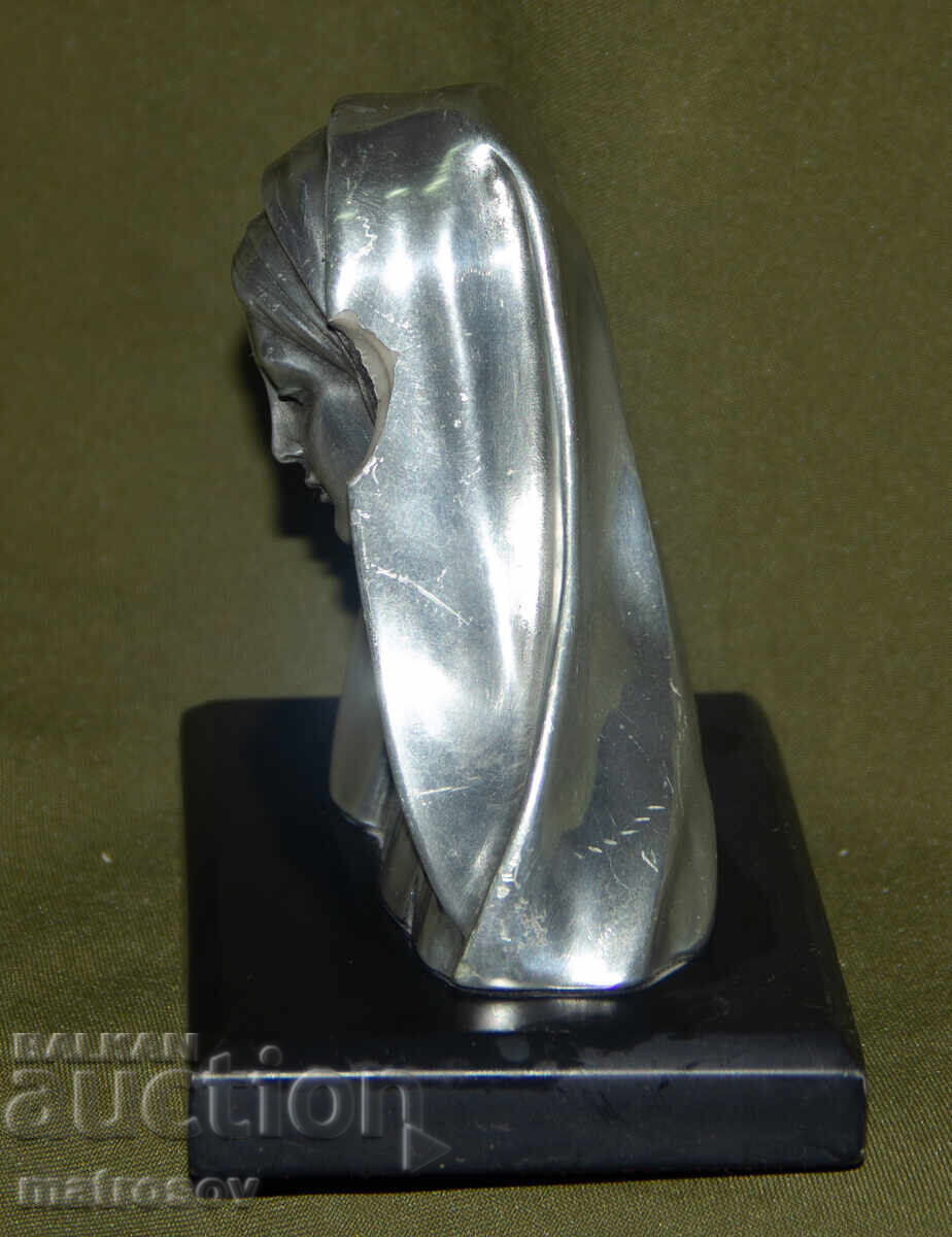 Малка посребрена декоративна фигурка Богородица - 5