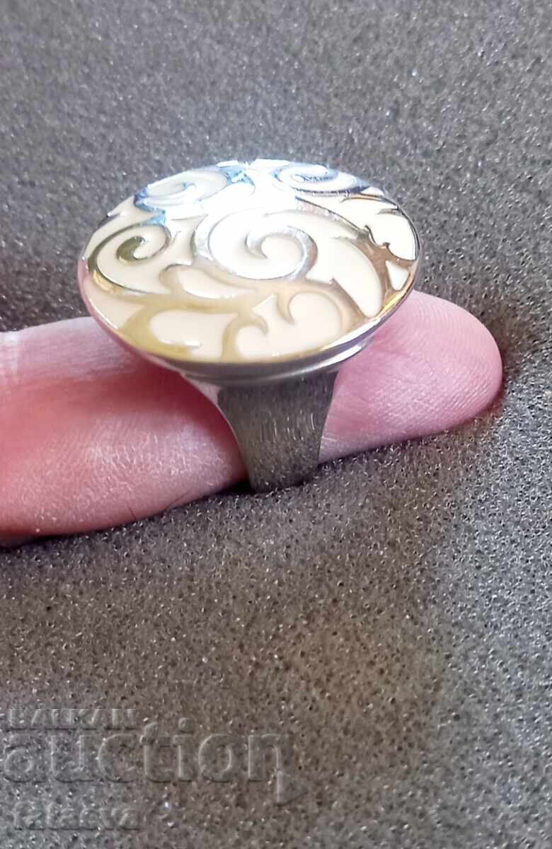 Inel masiv din argint cu email - 5