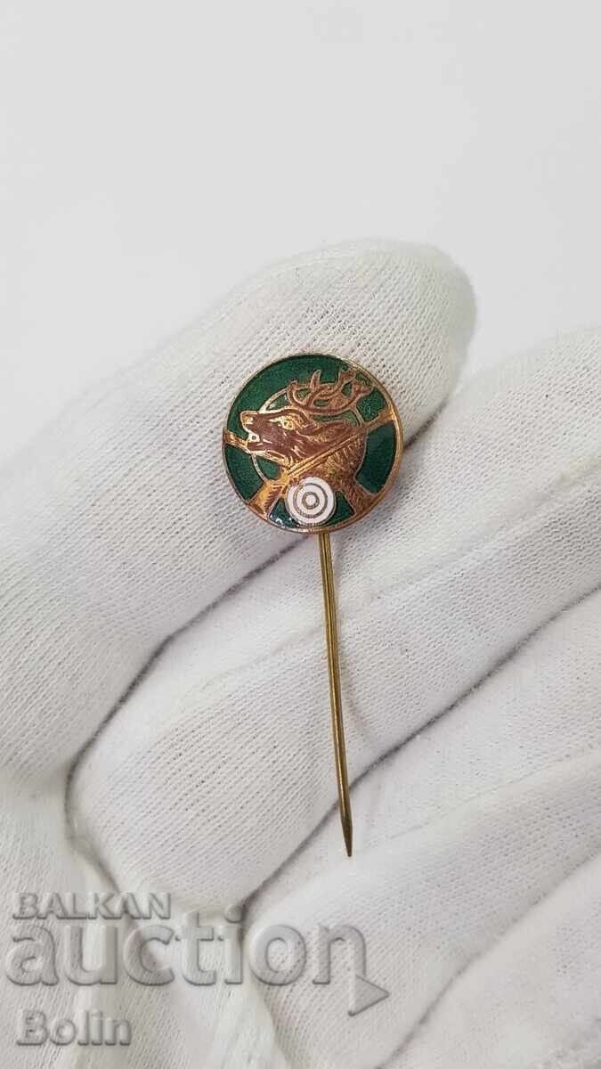 Доставка на Рядък български царски ловен знак,значка за стрелба 1930-40г