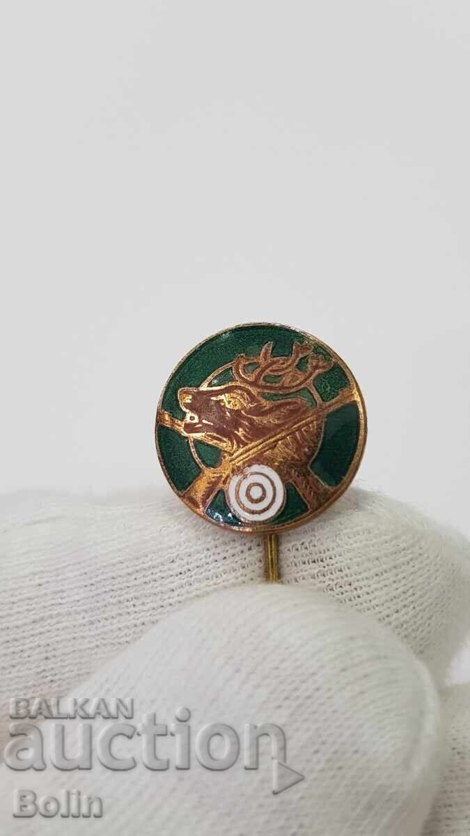 Рядък български царски ловен знак,значка за стрелба 1930-40г