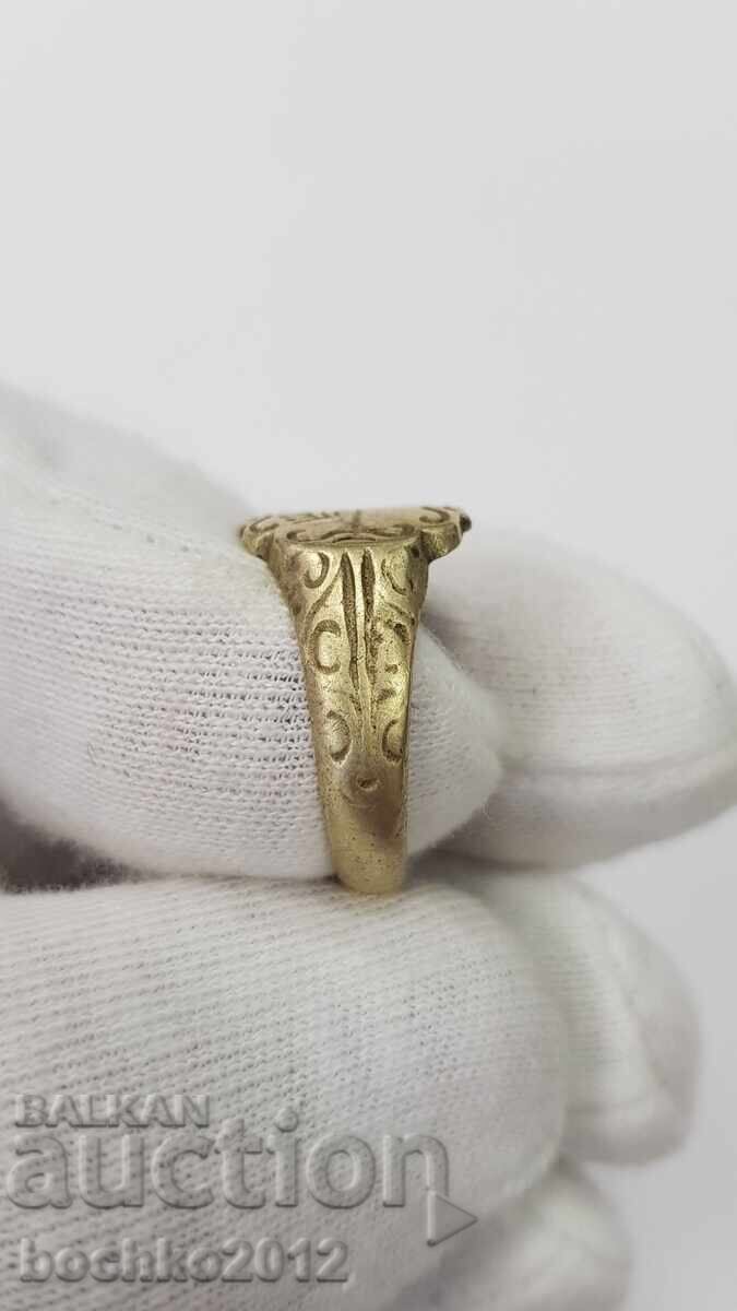 Δημοπρασία Σπάνιο βουλγαρικό αναγεννησιακό δαχτυλίδι με κορώνα - τέλη του 19ου αιώνα