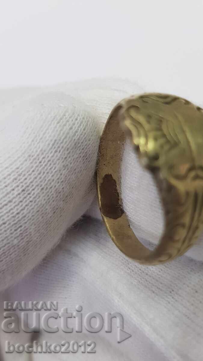Σπάνιο βουλγαρικό αναγεννησιακό δαχτυλίδι με κορώνα - τέλη του 19ου αιώνα - 6