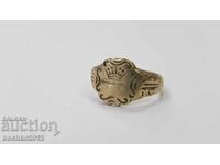 Rare Bulgarian Revival Ring with Crown - Late 19th Century