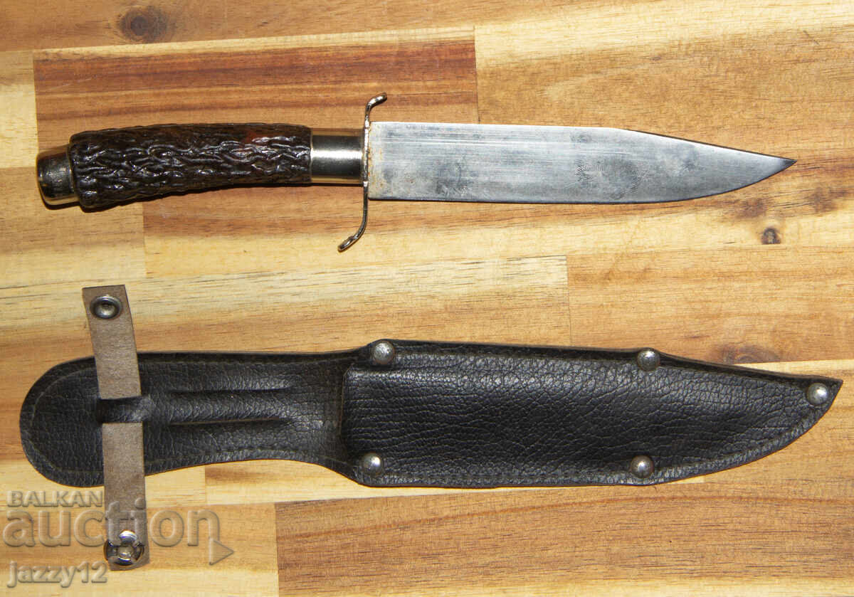 Solid hunting knife with leather sheath with price 100.00 BGN | € 51.13 Solid hunting knife with leather sheath with price 100.00 BGN | € 51.13