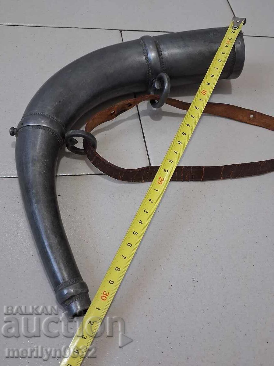 Delivery of Antique Hajduk metal powder flask for rifle, pistol